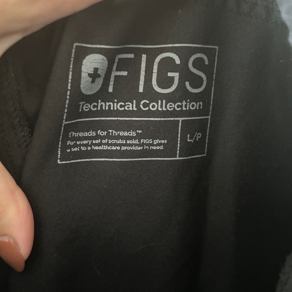 Figs Women's Black Joggers with White Drawstring - Picture 4 of 5